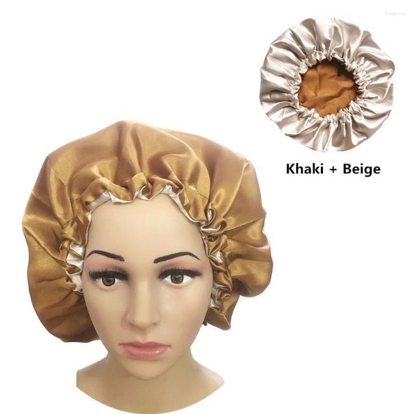 Berets Cetim Chapéu de Cabelo para Dormir Invisível Plana Imitação de Seda Redonda Haircare Mulheres Headwear Cerimônia Ajustando Botão Chapéu de Noite