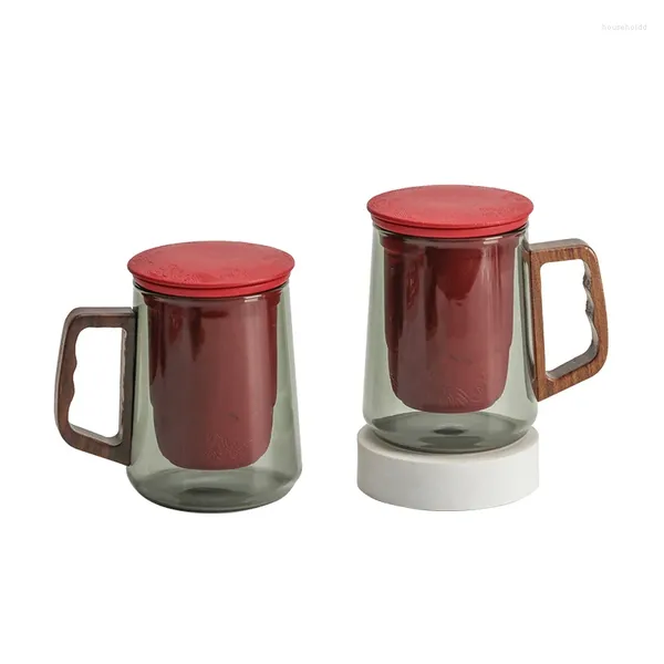 Copos de chá conjunto de caixa de copo de presente de casamento para companheiro de amigo casal água par de canecas vermelhas