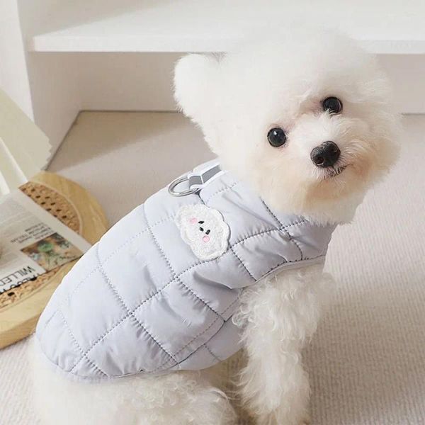 Abbigliamento per cani Gilet in cotone per animali domestici in stile coreano Comoda giacca calda per cuccioli con anello a D Morbido abbigliamento addensato invernale
