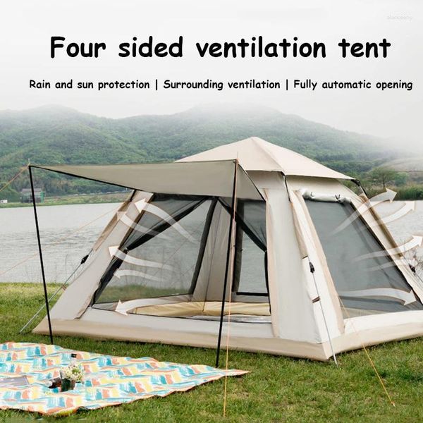 Tendas e abrigos ao ar livre Barraca de acampamento totalmente automática 5-8Person Travel One Touch Shelter Impermeável Rainproof Sunshade SuppliesFamily