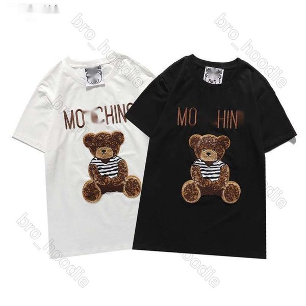 2024 nuove donne degli uomini designer magliette Sunmmer Moschino magliette peluche orsacchiotto nuovo coreano allentato stampa lettera ricamata a maniche corte T-shirt 278