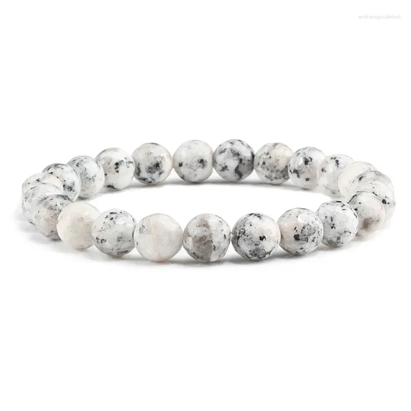 Charme pulseiras estilo pedra natural pulseiras luz verde/branco seção de porcelana frisado estiramento pulseira masculino feminino verão jóias