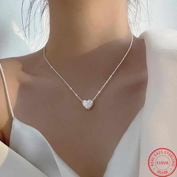 Ciondoli in argento sterling 925 per ragazze modello martello collana d'amore semplice ciondolo a forma di cuore regalo per donna gioielli boutique NK153