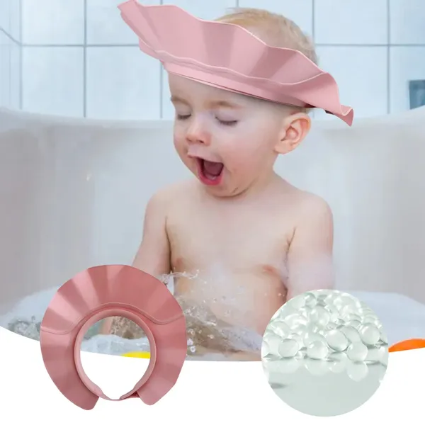 Bad Zubehör Set Baby Shampoo Kappe Säugling Ohr Dusche Kinder Artefakt Einstellbar