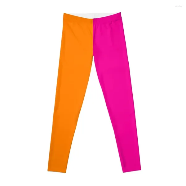 Calça ativa rosa laranja leggings fitness conjunto ginásio mulher esportes feminino feminino