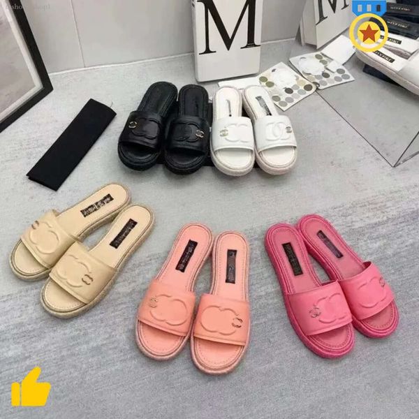 2024 Designer-Sandalen, Schuhe, Designer-Slides, Mule, Schaumstoff-Läufer, Erdbeersamen, klassisch, flach, Hausschuhe, Metall, Damen, Strand, Outdoor, Sandalen, Hausschuhe, G mit Box