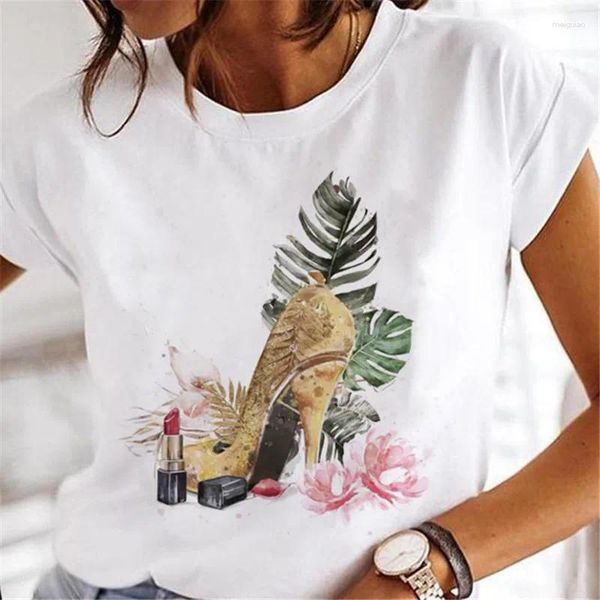 T-shirt da donna 2024 Creative Tacchi alti Stampa T-shirt Donna Creatività Design Estate Originale Nobile Ragazze che vendono Moda Top Ladies