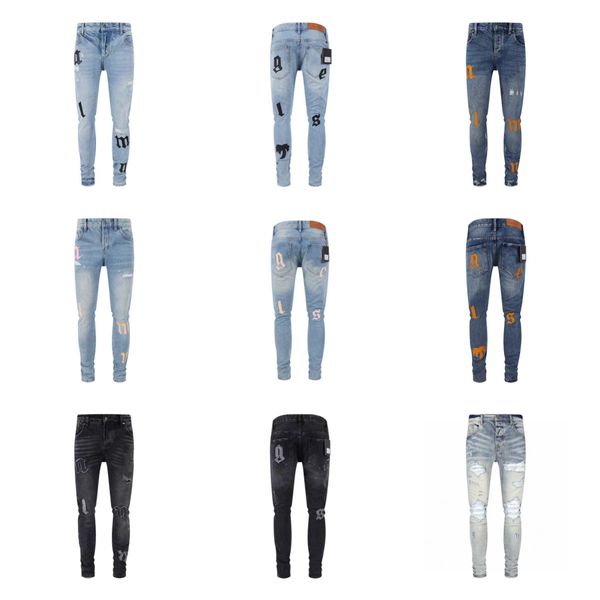 Palmamen's Jeans Mode Damen Lila Marke Trend Distressed Schwarz Rip Bike Slim Fit Motorrad Jogginghose28-40