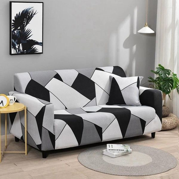 Stuhlhussen BlackWhite Sofabezug für Wohnzimmer Schonbezüge Polyester Elastic Couch Protector