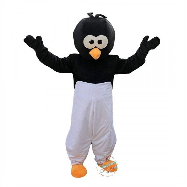 Costume da mascotte dei cartoni animati di corvo bianco nero di alta qualità di Halloween Personaggio a tema anime dei cartoni animati Formato adulto Festa di compleanno di carnevale di Natale Vestito operato