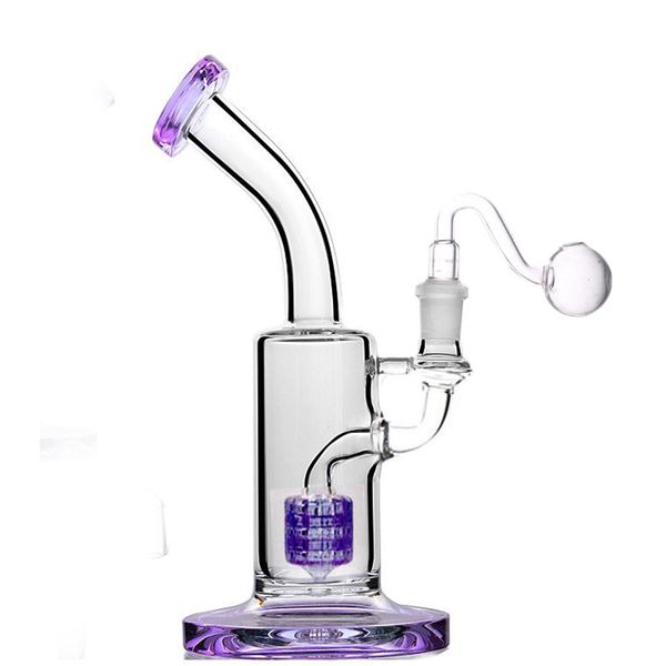 Factory Outlet 14 mm Joint Female Glasbong Mobius Matrix Shishas Birdcage Percolator Dab Rig Bongs 10 Zoll hoch Heady Recycler Ashcatcher mit Ölbrennerrohr