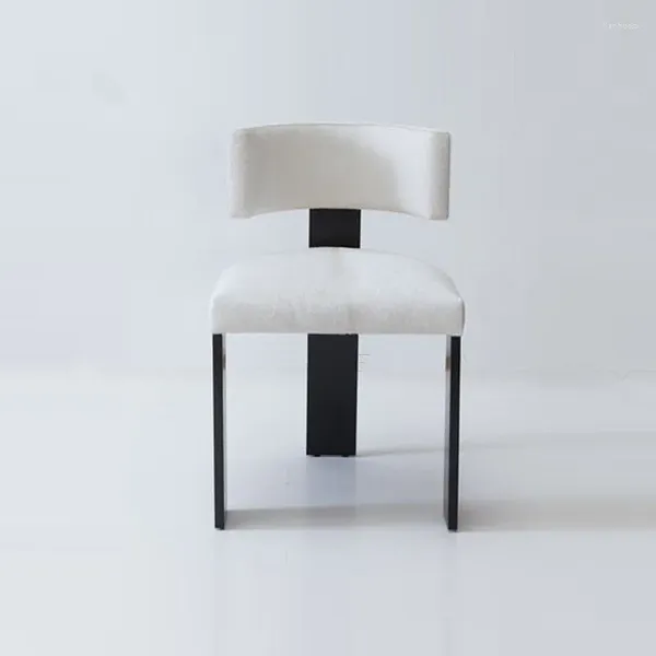 Camp Furniture LCL139 Sedia in pelle di lusso leggera di design industriale minimalista italiano per letto e colazione, semplice confezione morbida da scrivania