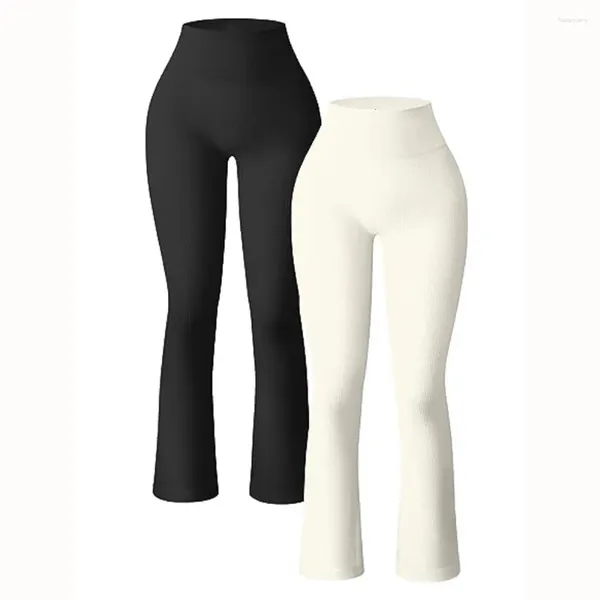 Pantaloni da donna Leggings svasati Yoga Donna Vita alta Traspirante Gamba larga Palestra Sport Pantaloni da ballo attillati slim svasati taglie forti