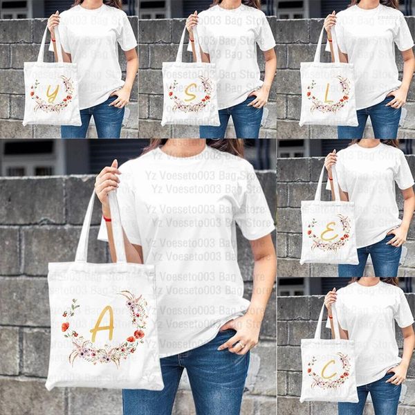 Sacos de compras carta praia sacola shopper bolsa lona branco pano bolsa feminina grande escola professor amante presentes