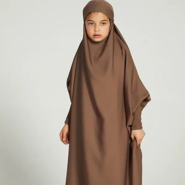 Roupas étnicas 2024 Robe Femme Muselmane Mangas de morcego com capuz para Dubai Middle East Chapel Children's Wear