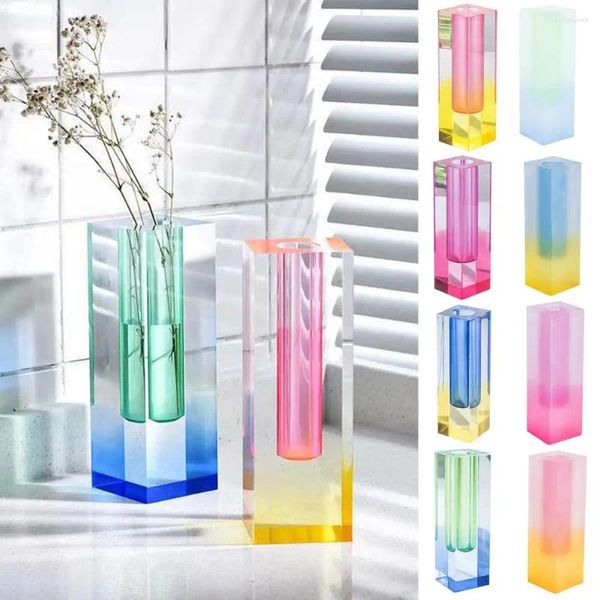 Vasos vaso cubóide Luz de luxo de estilo europeu de estilos falsos ornamentos de cristal