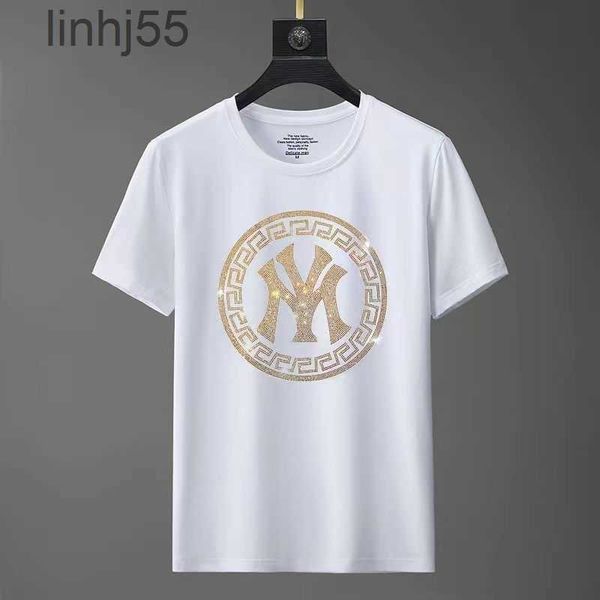 T-shirt europee da uomo 36% Station Goods Uomo Trendy Breve estate Hot Diamond Mezza manica Moda Social Spirit Guy Bottom Shirtyabg8S5K