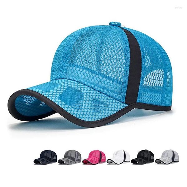 Bola bonés verão homens mulheres malha boné de beisebol masculino feminino esporte ao ar livre sol viseira chapéu sólido elegante respirável snapback camping canadá