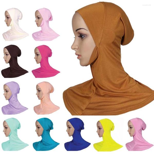 Abbigliamento etnico Modale Musulmano Turbante Copertura completa Cappellini islamici Sottoscocca Donne interne Berretto Hijab Foulard Scialle Avvolgere Collo Testa Cofano Cappello Amira