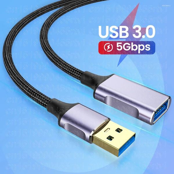 Cabo de extensão usb 3.0 para tipo a, extensor macho para radiador, disco rígido, câmera webcom, 1/3/5m