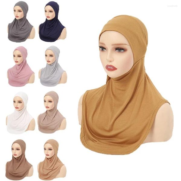 Abbigliamento etnico Donne musulmane Underscarf Hijab Amira Bone Bonnet Cappello Berretto interno Ninja Foulard Wrap Hijab islamico Testa Collo Sciarpa di copertura