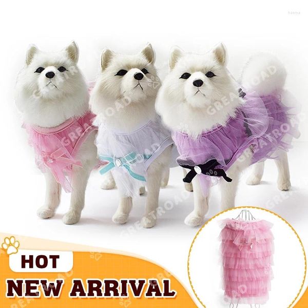 Hundebekleidung Mehrschichtiges Garn Gaze Tutu Kleid Rock Kleidung Haustier Welpe Prinzessin Spitze Mesh für kleine mittelgroße Hunde Mädchen