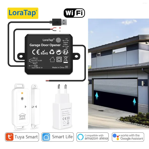 Smart Home Control LoraTap Tuya Life AC DC Garagentor Drahtloser Sensoröffner Controller USB-Ladegerät Fernbedienung von Google Alexa