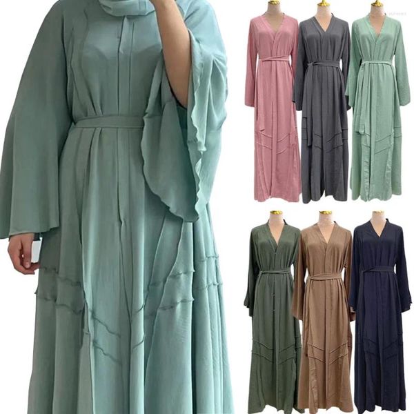 Этническая одежда, открытый кардиган для женщин, вечерние платья, большие размеры, внешний кафтан, марокановый мусульманский турецкий пакистанский абайя, однотонный цвет