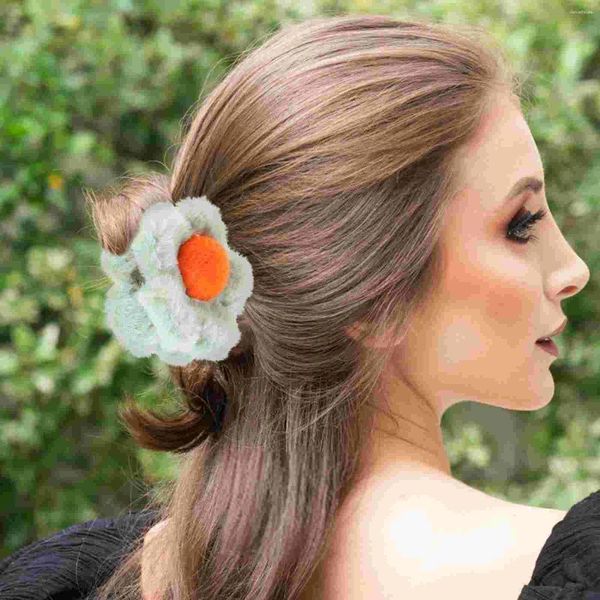 Bandane fermagli per capelli con fiori di peluche, fermagli per mollette per artigli, autunno e inverno, piccoli accessori floreali da donna, fermagli per capelli