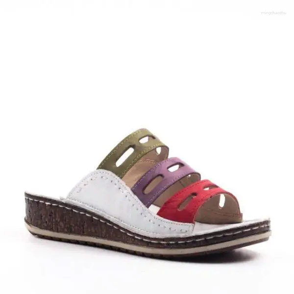 Hausschuhe MX33 Spot Cross-Border 2024 Sommer Sandalen Damen Passende Farbe Atmungsaktive Schuhe Flache Große Größe Slip