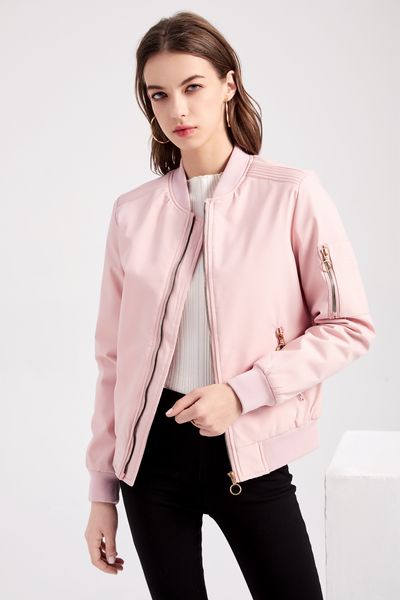 2024 primavera outono feminino jaqueta bomber senhoras mangas compridas casual leve zip up vôo topo bkw24011