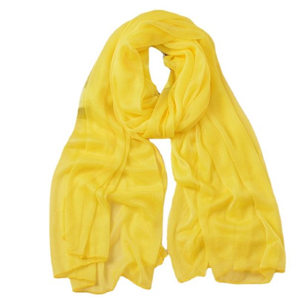 Women Lightweight Breathable Solid Color Soft Chiffon Long Fashion Scarves Sun-proof Shawls Wrap 22126