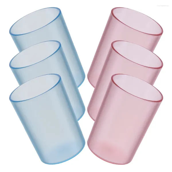 Tassen, 6 Stück, transparent, für Paare, Zähneputzen, Saft, Gläser, Badezimmer, Aufbewahrung, Mundwasser, Tassen, Wasser, Tee, Trinkbecher