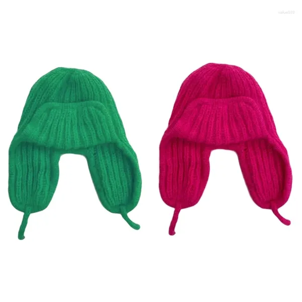 Berretti Cappello da cacciatore lavorato a maglia Bomber russo Elastico Fashion Girl Knit Earflap Dropship