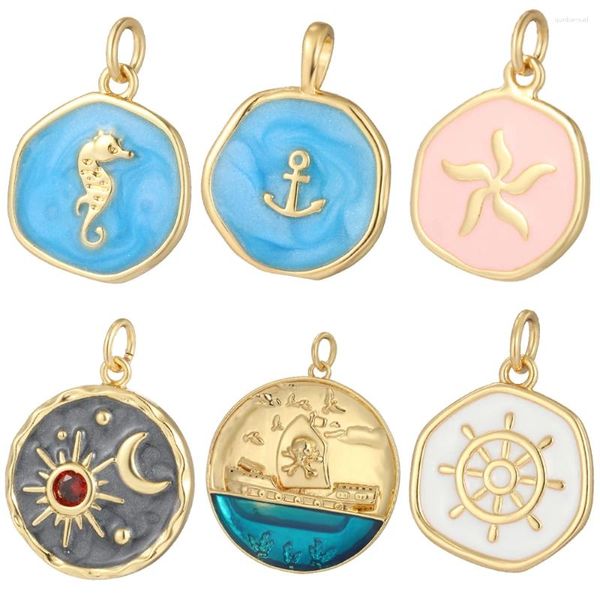 Подвески, милые солнечные звезды, кресты, морские коньки, пиратские подвески, подвески для изготовления ювелирных изделий, CZ Diy, ожерелье, серьги, браслеты