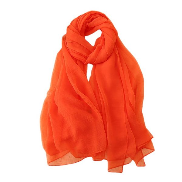 Women Lightweight Breathable Solid Color Soft Chiffon Long Fashion Scarves Sun-proof Shawls Wrap 22125