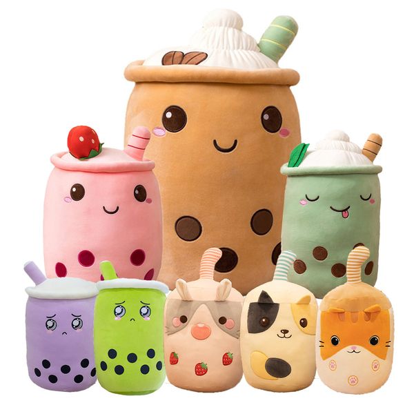 Funko Pop Peluche ripiene per bambini Huggy Wuggy Creativo Frutta Tè al latte Cartone animato Cuscino Peluche Sonno Perla Tazza da tè al latte Roba Giocattolo Action Figure Bambola Per ragazza Regalo di Natale