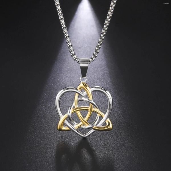 Ожерелья с подвесками Eueavan, кельтский узел, Triquetra, ожерелье с сердечком Троицы, ирландский амулет ведьмы, винтажные украшения, День матери
