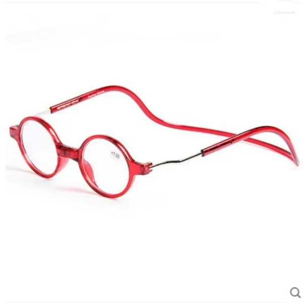 Óculos de sol quadros elbru ímã óculos de leitura para homens mulheres presbiopia pendurar pescoço magnético redondo hipermetropia dioptria 1to 4 oculos