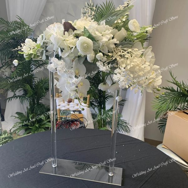 Suporte floral acrílico transparente de forma redonda de alta qualidade para decoração de cenário de casamento Peça central de casamento Suporte de exibição de pedestais de acrílico Fabricante, Mesas Vaso de flores