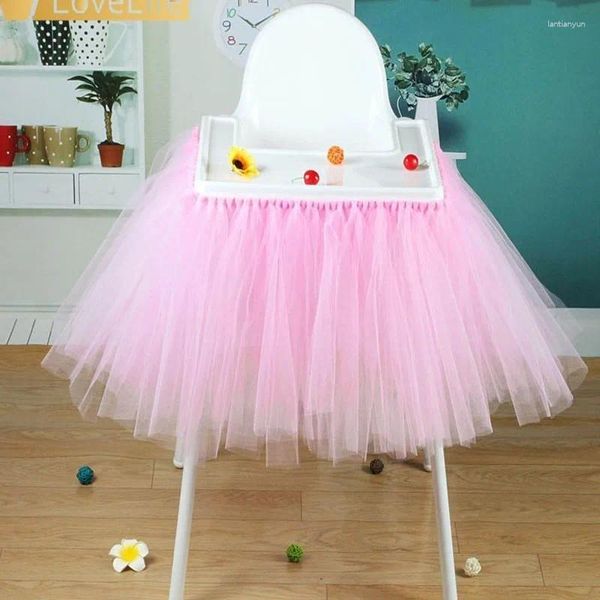 Masa etek parti malzemeleri etkinlik kapağı tül gelinlik bebek duş dekorasyon bale yüksek sandalye