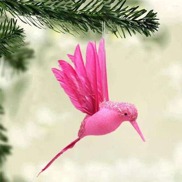 Decorazioni da giardino Decorazione per la casa di nozze fai-da-te Ciondolo per albero di Natale Schiuma Simulazione animale Piuma Uccelli Modelli Colibrì