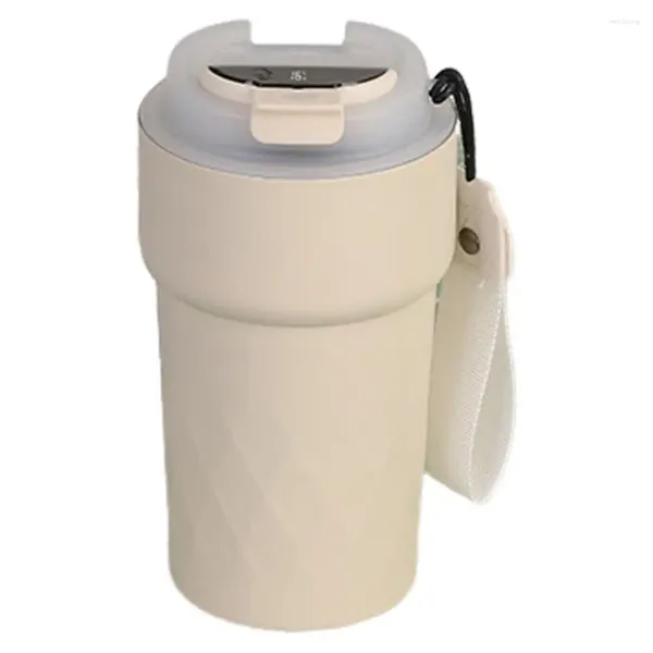 Copo de isolamento de garrafas de água com abertura flip-top caneca de café isolada a vácuo para controle de temperatura de longa duração portátil de aço inoxidável