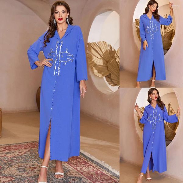 Roupas étnicas Eid Cetim Muçulmano Abaya Dubai Turquia Islam Árabe Hijab Vestido Abayas Vestidos para Mulheres Robe Longue Djelaba Femme Kaftan