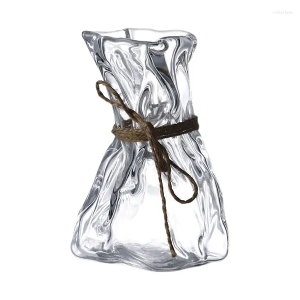 Bicchieri da vino Lussuoso vaso di vetro trasparente irregolare Romanzo Exhibition Designer Ornamenti Hydroponics Art Flower Devices R7UB