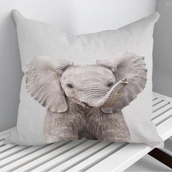 Travesseiro bebê elefante colorido lance travesseiros capa no sofá decoração de casa 45/45cm 40/40cm presente fronha cojines gota