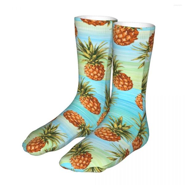 Herren Socken Ananas Obst Blau Grün Streifen Männer Frauen Mode Hohe Qualität Frühling Sommer Herbst Winter Geschenk