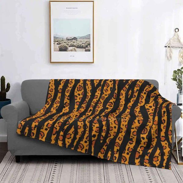 Coperte Stampa zebrata e leopardata Stampa di alta qualità Calda coperta di flanella Pelle di ghepardo Animale Safari Africa