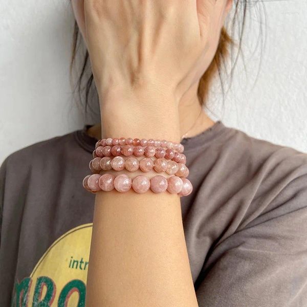 Strang Sun Stone Naturperlen Armbänder elastisches Seil für Freundschaftsliebhaber Energie Charm Craft Armreifen