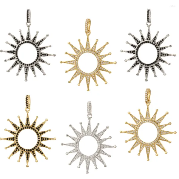 Encantos goth sun punk hip hop rock para fazer jóias suprimentos incrustação de cobre cz diy pulseira brincos colar cor ouro dijes